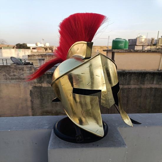 Spartan King Leonidas 300 Movie Replica Costume Armor Roman Greek Corinthian Helmet with Free Display Stand