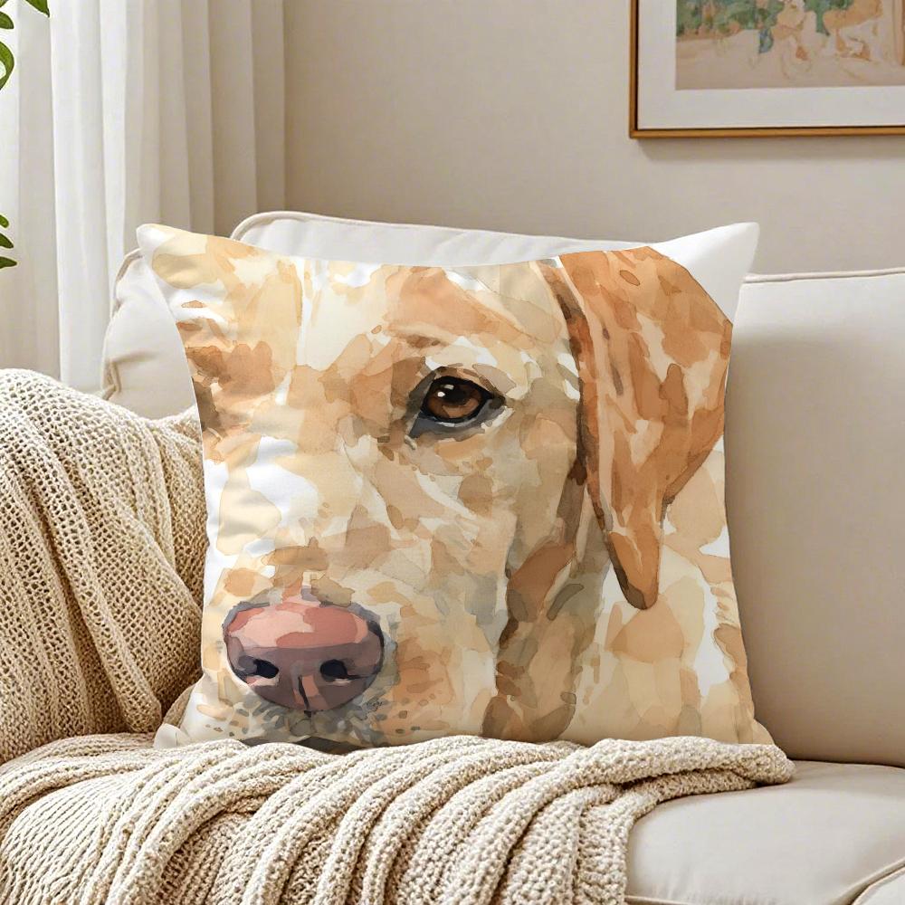 Labrador Retriever Pillow Friendly Dog Plush Cushion Cushion Cover Pillowcase Anti-Dustmite Living Room Sofa Decor Cushion Room