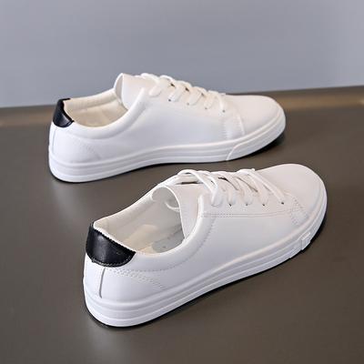 Модные дизайнерские женские кроссовки дышащие студенческие повседневные спортивные туфли для девочки плоские кожаные из ПУ белые туфли женские вулканизированные туфли