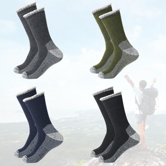 1 пара зимних носков унисекс, шерстяные носки средней длины для походов, спорта, машинной стирки, влагоотводящие, сохраняющие тепло, нескользящие, повседневные чулки