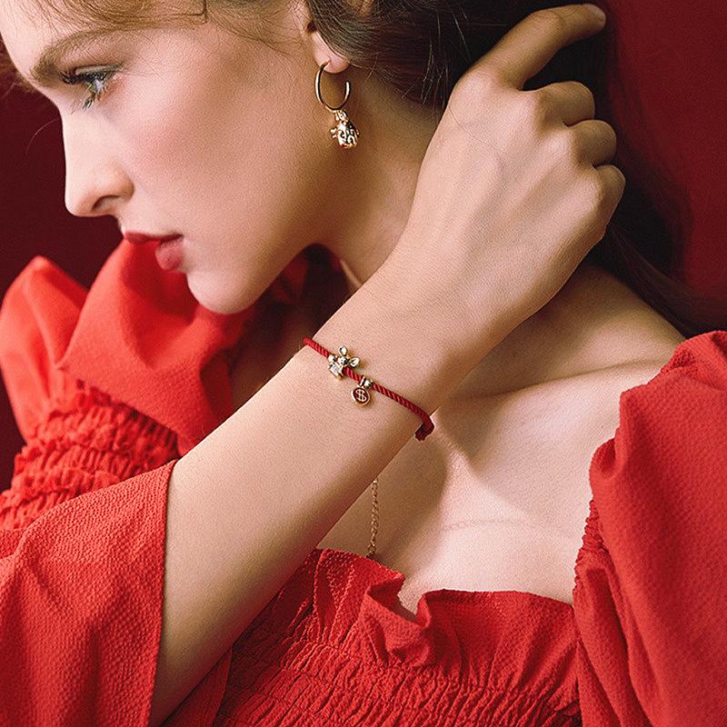 Red Rope Bracelet Zodiac Rats Bracelets For Women Birthday Lucky Wish Jewelry Bangle Girl New Year Christmas Ornaments Xmas Gift