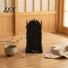 Black PLA Desktop Accessory 3D Printed Gothic Rose Phone Stand, Vintage Church Carved Stable Triangular Tablet Stand Holder, Dark Aesthetic
