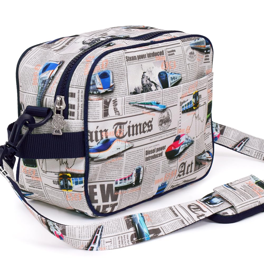 COLORFUL CANDY STYLE School Bag, Water-Repellent and Lightweight, Shinkansen and Railway World Design, Gray, Water-Repellent, Lightweight, Stain-Resis