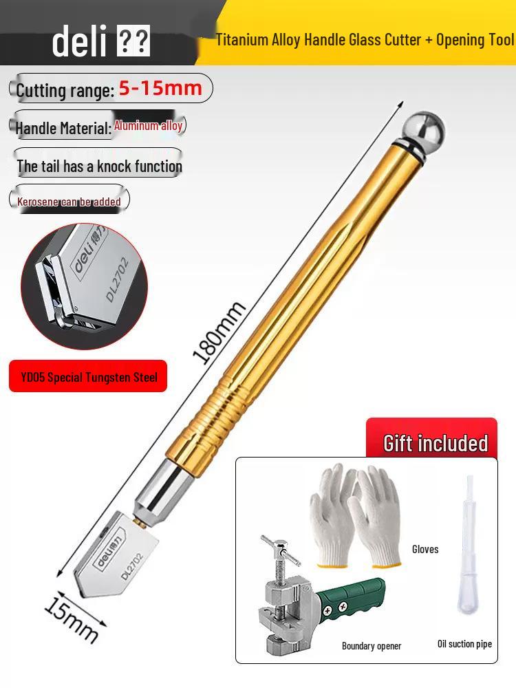 Стеклорез Deli Diamond: Прецизионный инструмент для толстого стекла и керамической плитки