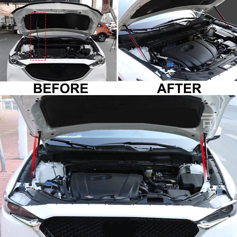 Для Mazda CX-5 CX5 KF 2017 2018 2019 2020 2021 2022 2023 2024 Нержавеющая сталь Передняя крышка капота Газовые упоры Амортизаторы 1 Комплект