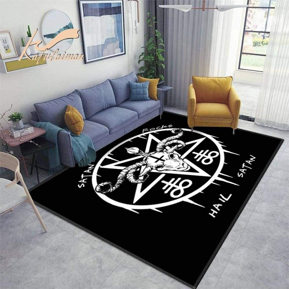 Satan Devil Skull Divination Carpet Halloween Satan Decorative Carpet Bathroom Carpet Bedroom Large Carpets for Living Room