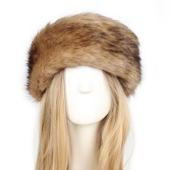 Женская повязка на голову, цветная универсальная утолщенная тюрбан из искусственного меха, широкая шапка для катания на лыжах