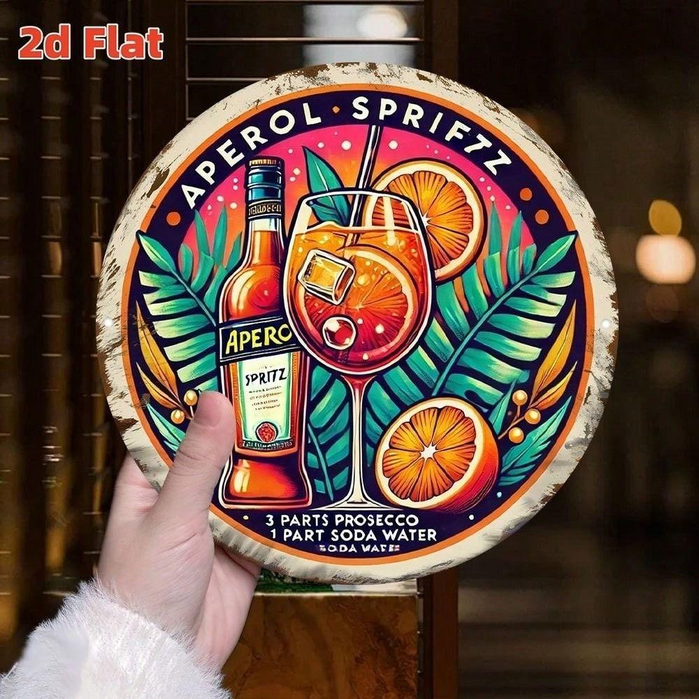 Жестяная табличка Aperol Spritz Винтажная 8x8 дюймов, Ретро Алюминиевый Плакат для Стены Бара