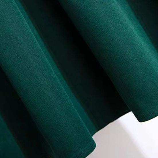 Женская юбка миди, однотонная, с высокой талией, с широким подолом, юбка А-силуэта с поясом, мягкая