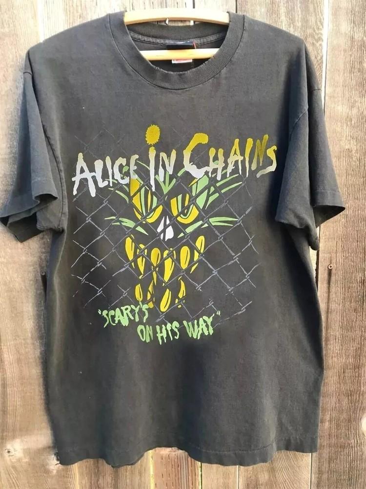 Rare Alice In Chains 1991 European Tour Unisex Charcoal T-shirt Size S-5XL Unisex T-Shirt