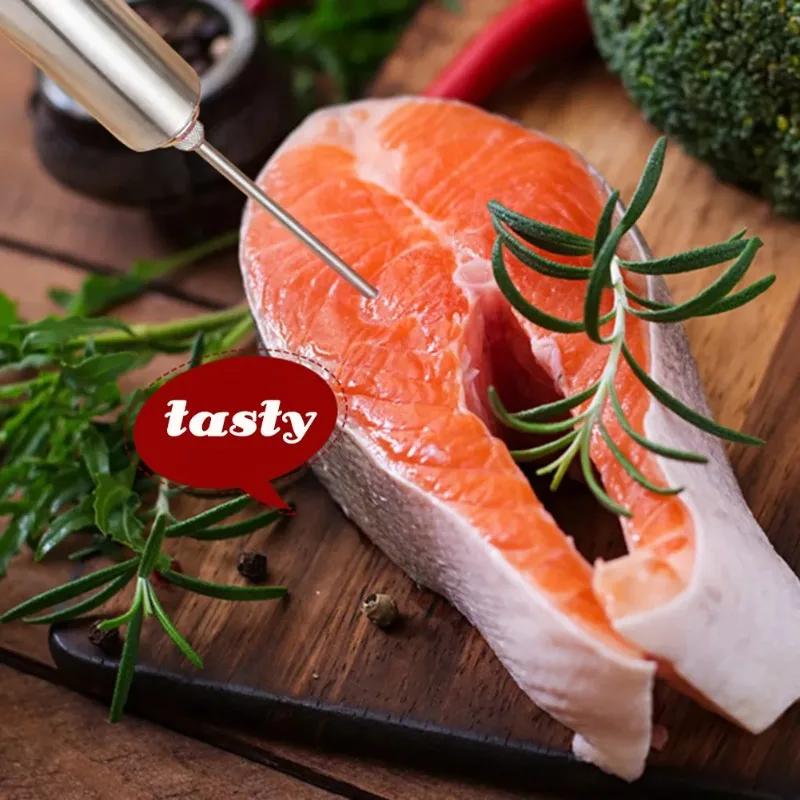 Набор шприцов для специй из нержавеющей стали Инъектор вкуса для мяса индейки курицы Кухонные аксессуары для соуса маринада для инъекций Домашние кухонные аксессуары