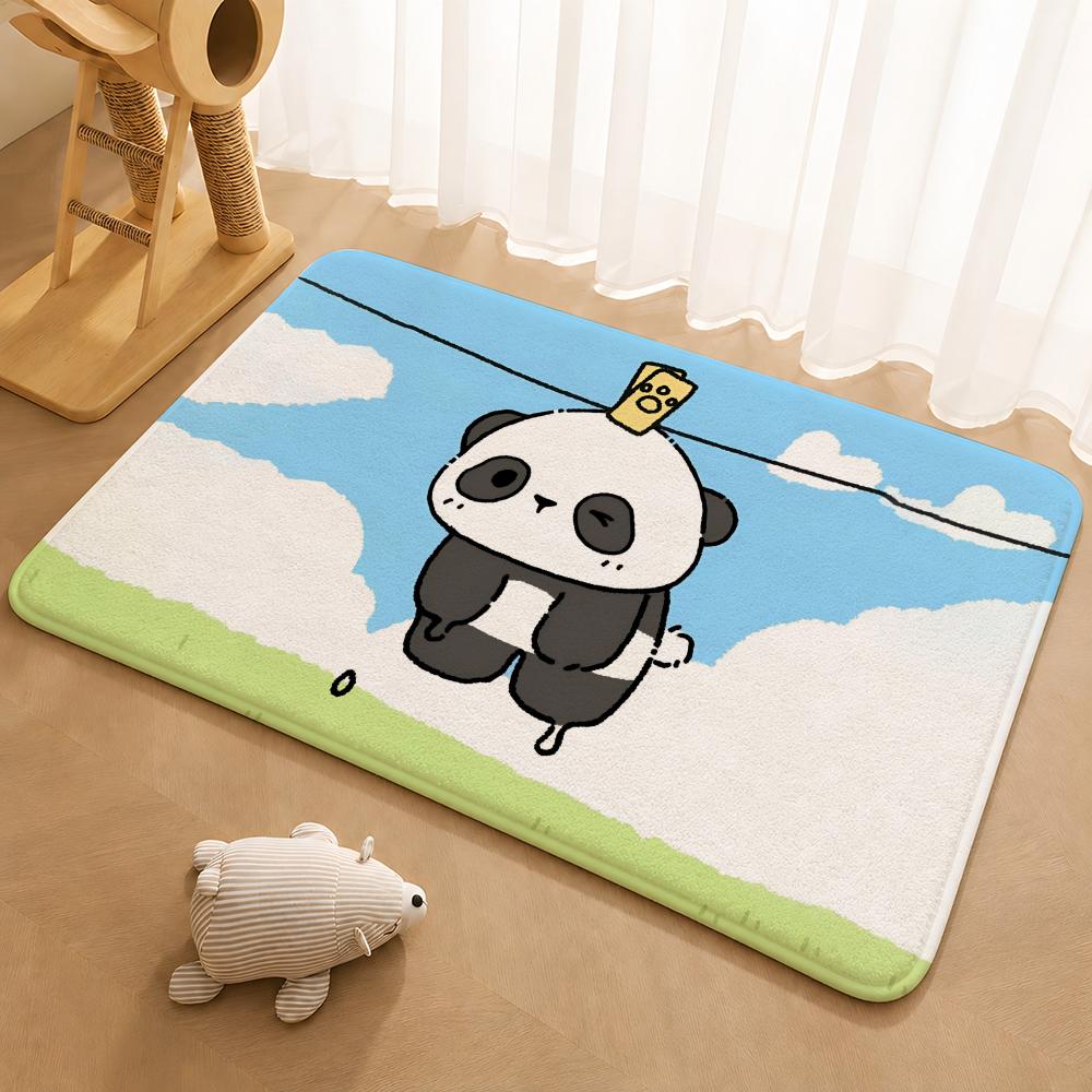 Cute Restrained Animal Anime Kwaii Floor Mat Floor Mat Soft Flannel Non-Slip Door Rug for Living Room