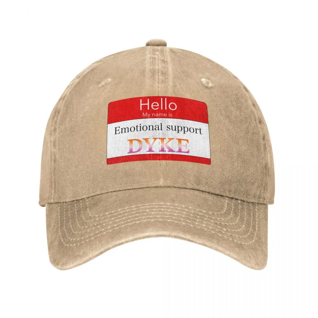 Emotional support dyke (lesbian flag) Baseball Cap Christmas Hat sailor cap for Unisex Bobble Hat Snapback Cap Luxury Women Unisexs