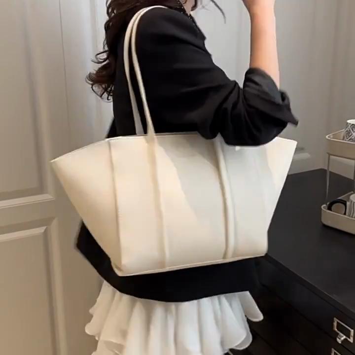 Минималистичный набор сумок-тоут с принтом букв из ПУ, на молнии, на плечо для женщин для покупок и повседневного использования