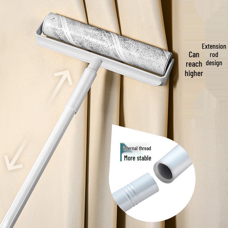 Большой бытовой выдвижной ролик для удаления ворса с длинной ручкой и крышкой