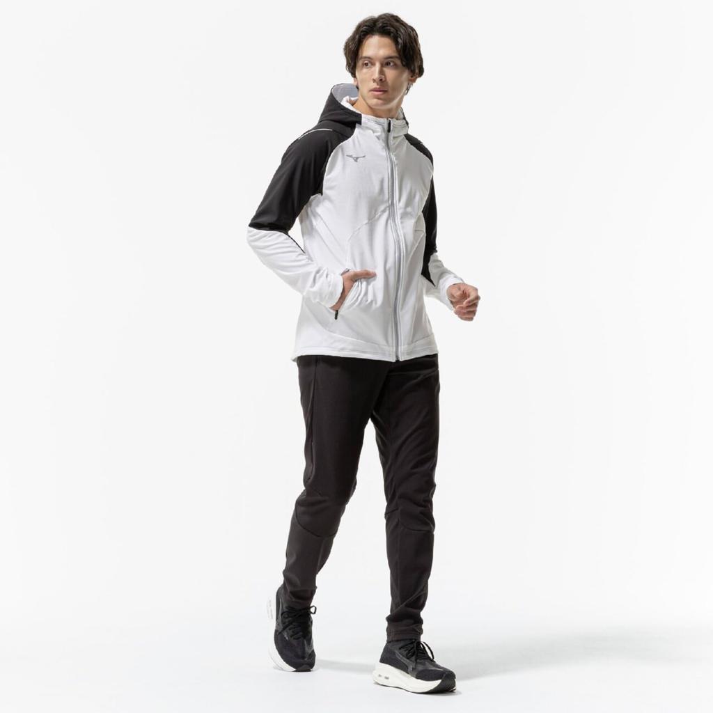 Mizuno Ветрозащитная куртка для тренировок Tech Shield 32MCC552, стрейч, мужская, белая,