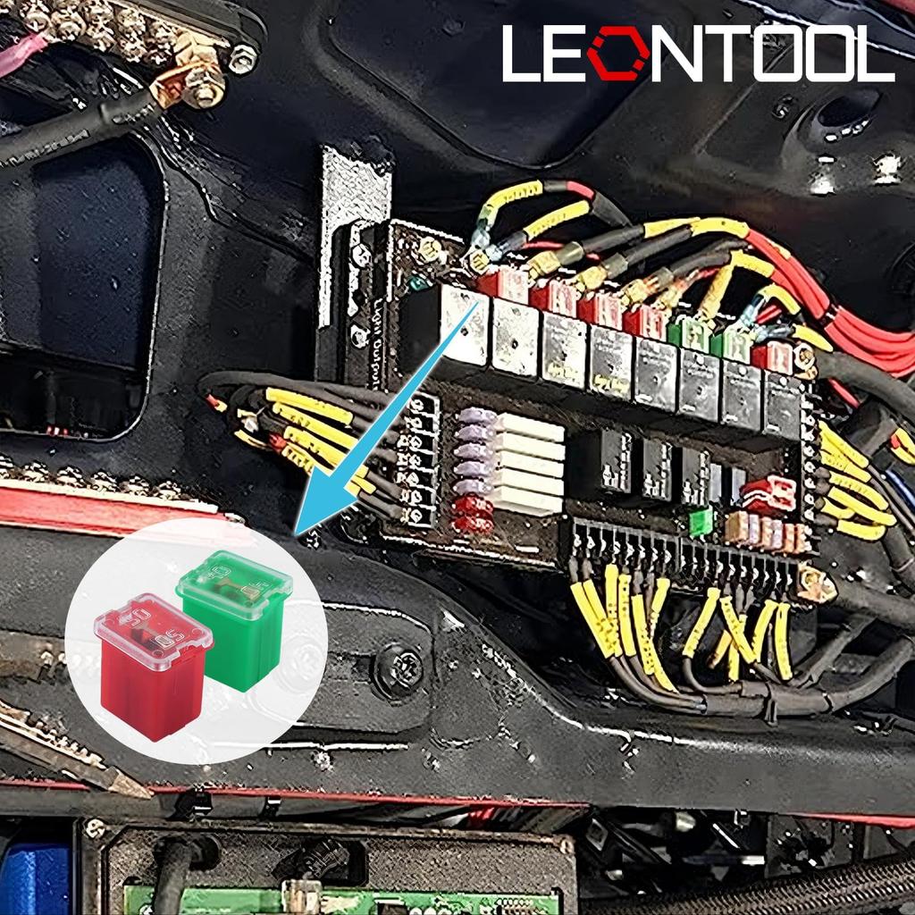 LEONTOOL 30PCS Auto Thin Box Fuse Kit Fuse Set 20A 30A 40A 50A 60A