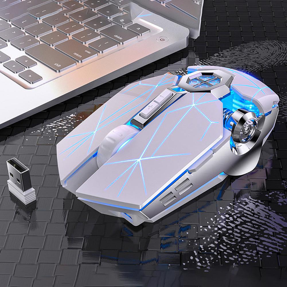 A7 2.4G Wireless Portable Rechargeable Mute Backlit Gaming Mouse for Laptops