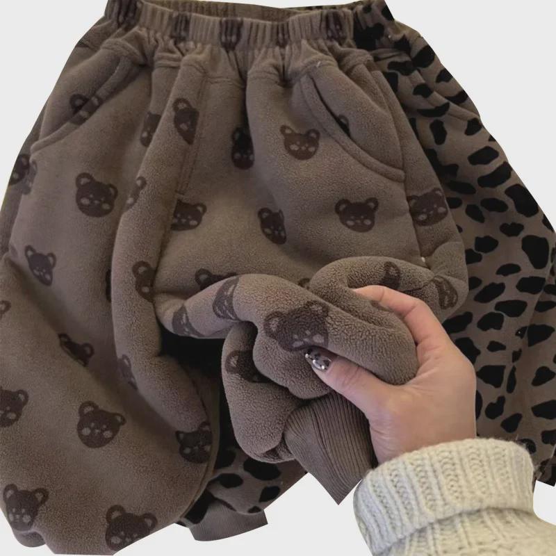 Детские спортивные штаны на флисовой подкладке на весну/осень: Теплая повседневная спортивная одежда для мальчиков и девочек