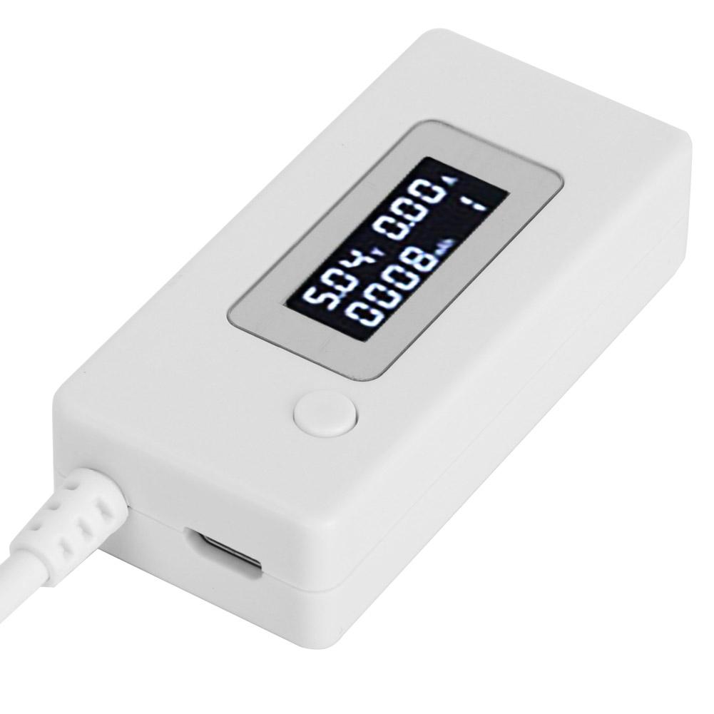 LCD Display Backlight USB Detector Ammeter Voltmeter Charging Capacity Tester Meter 430VWhite