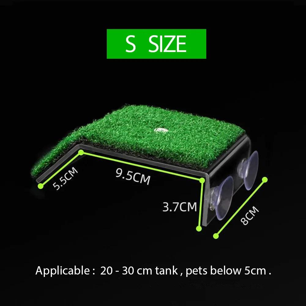 Аквариумная платформа для купания черепах, имитация газона, лестница для восхождения черепах, среда обитания для аквариума с рыбками, декоративный плавучий остров для мелких рептилий