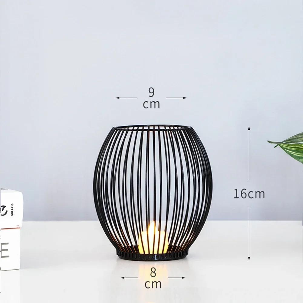 Спецификация Широкий Ассортимент Дни Рождения Медитация Черный Полый Домашний Декор Проволочный Фонарь Подсвечник Железо Множественный S