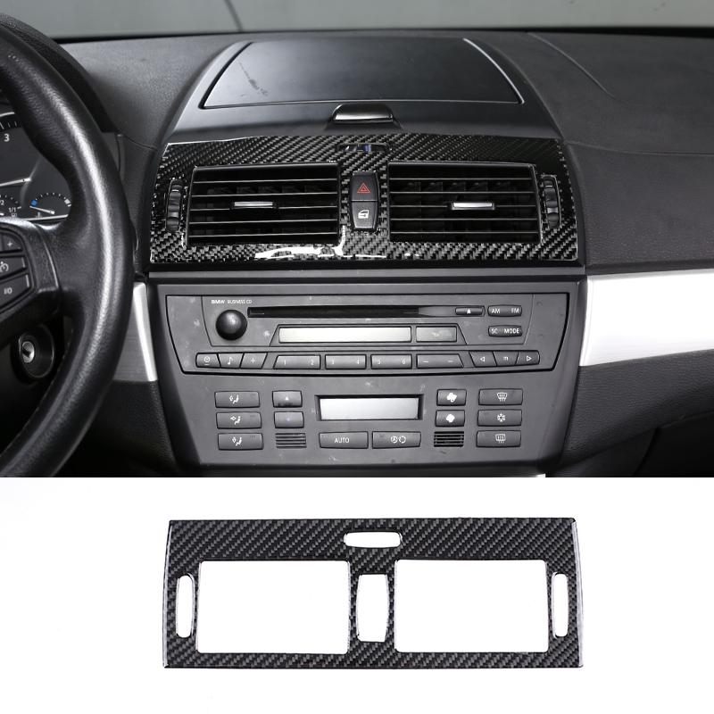 Для BMW X3 E83 2006-10 мягкая внутренняя отделка из углеродного волокна, центральная консоль, CD-панель, крышка переключения передач, наклейка, украшение автомобиля