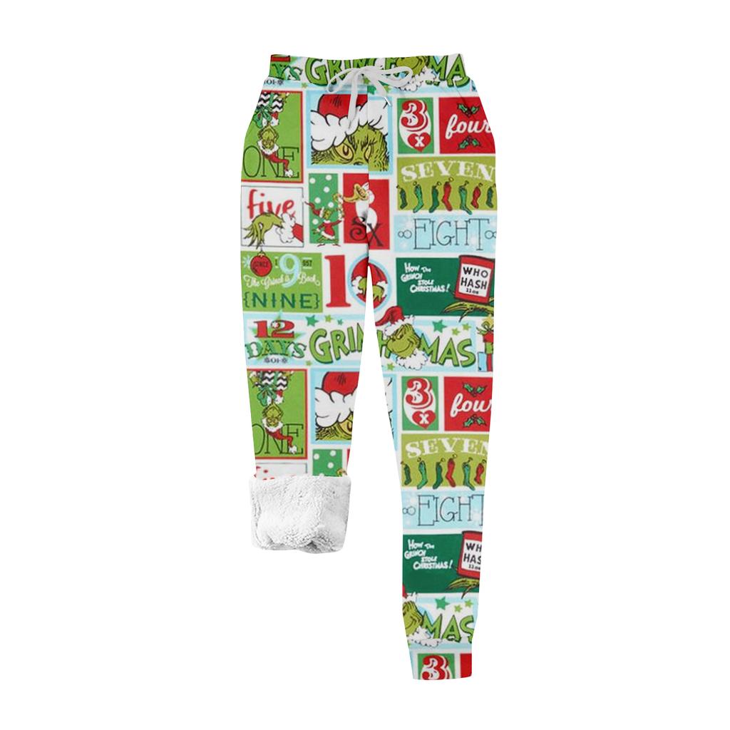 Women's Casual Fashion Home Print Velvet Sweatpants