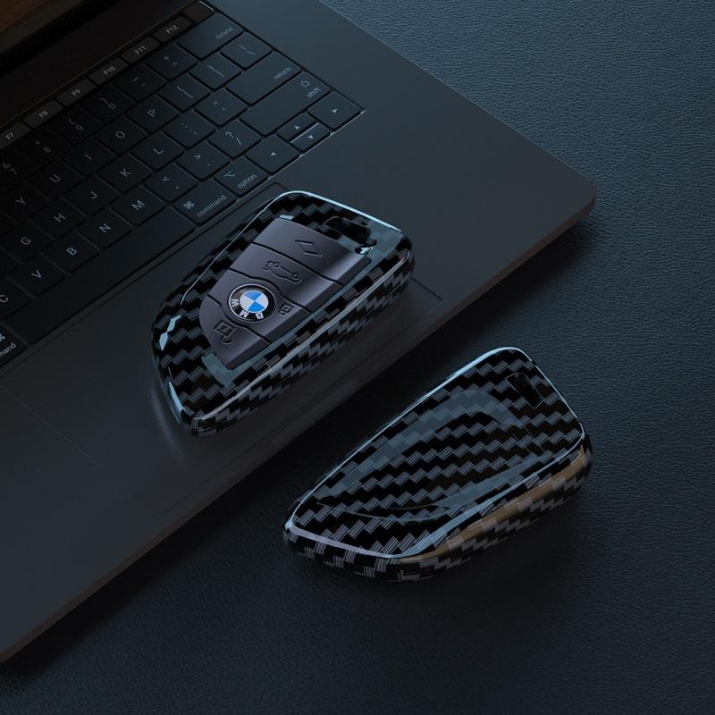 Applicable To BMW X1x3 Carbon Fiber Pattern Key Cover 1 Series 3 Series 5 Series 8 Series 320li Protective Case X5X6 Bag 530 Case Buckle