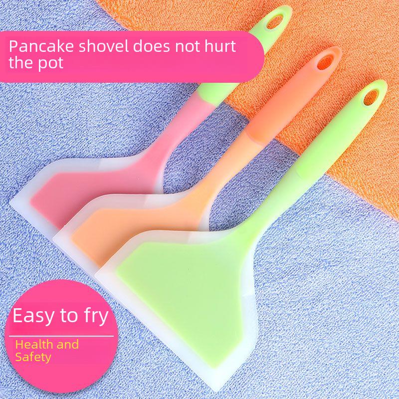 High-Temperature Resistant Silicone Wide Mouth Frying and Pancake Spatula – Translucent Tamagoyaki Shovel Kitchen Utensil