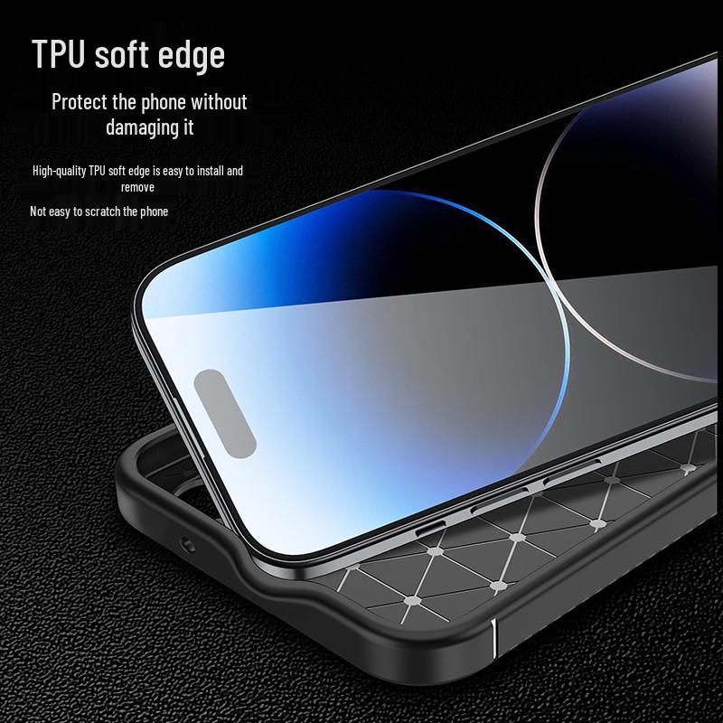 Ударопрочный чехол из углеродного волокна и ТПУ с матовой текстурой для iPhone 15 Pro Max
