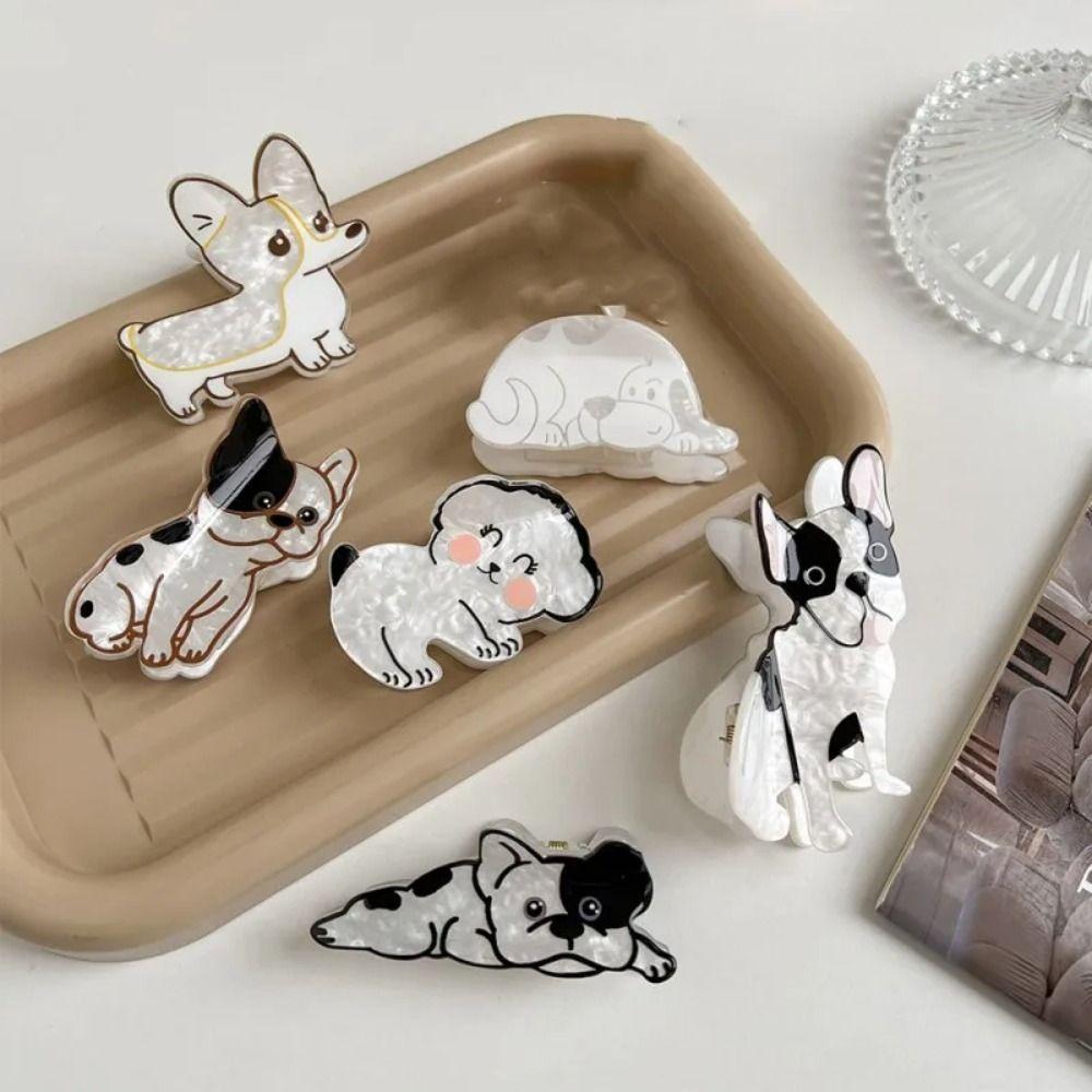 Bulldog Puppy Hair Clip Cartoon Animal Dog Hair Claw Fashion Girl