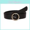 Elegant Pu Waist Belt For Ladies With Alloy Round Closure For Daily Use