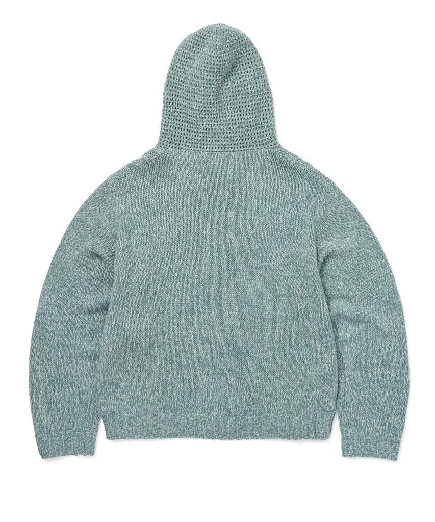 THISISNEVERTHAT Crochet Knit Zip Up Hoodie Light Blue