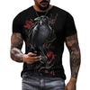 Punk Crow 3D Printed T-Shirt Dark Mighty Raven T Shirt For Men Casual Streetwear Women Tees Casual Birds Graphic Oversized Tops