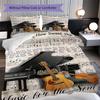 1PC Music, guitar Theme Bedding Quilt Set Quilt Cover Pillowcase Home Decoration Birthday Gift (1 * duvet cover +  2* pillowcase, without core)