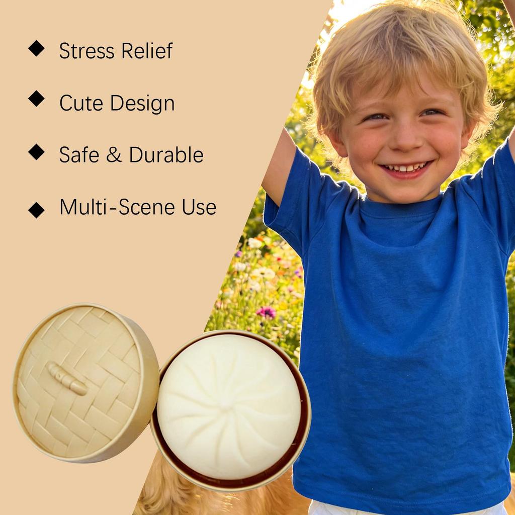 Cute Slow Rebound Baozi Stress Relief Squeeze Toy - Soft, Fun & Portable Office Ornament