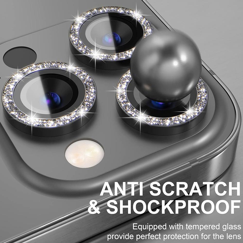 For IPhone 13 14 15 16 Pro Max Mobile Camera Lens Protector Hot Sales Camera Bling Diamond Single Design