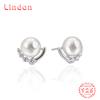 Линдон стерлингового серебра 925 пробы синтетический жемчуг серьги серьги-капли для женщин подарки на свадьбу