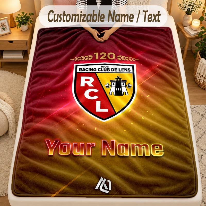 Flannel Blanketracing club de lens Custom Name Text Personalized Soft Warm Throw Blanket Home Decor Gift