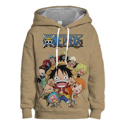 Новая детская толстовка с капюшоном и длинными рукавами с принтом One Piece для мальчиков и девочек, детская верхняя одежда с 3D-принтом Луффи
