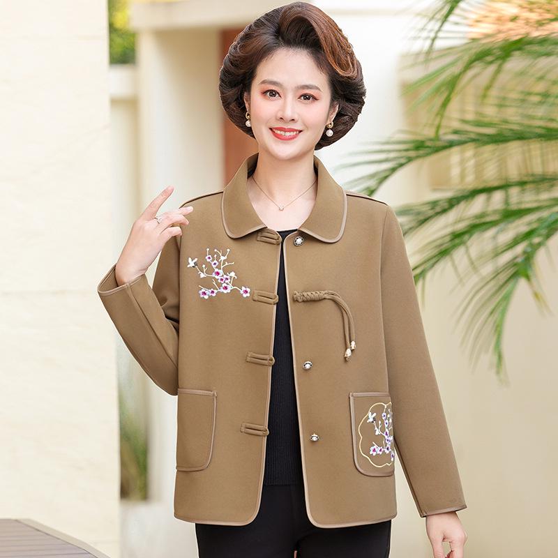 Мамино весеннее модное пальто в китайском стиле для женщин среднего и пожилого возраста