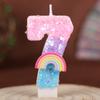 Rainbow Numbers Birthday Candles Cake Party Decoration Birthday Handmade Candles 0-9