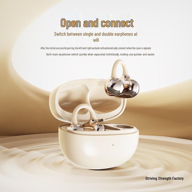 Bluetooth Earphones S6: Comfortable, Long-Wear, Clip-On In-Ear Design for Huawei Users