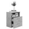 Bedside Table - vidaXL - Concrete Grey - 50x32x60 Cm - 2 Drawers - Engineered Wood