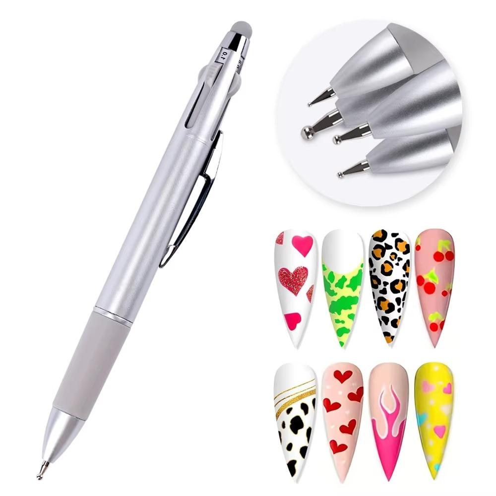 Ballpoint Pen Design Nail Dotting Pen Press Type Professional Nail Art Tool Rhinestone Picker