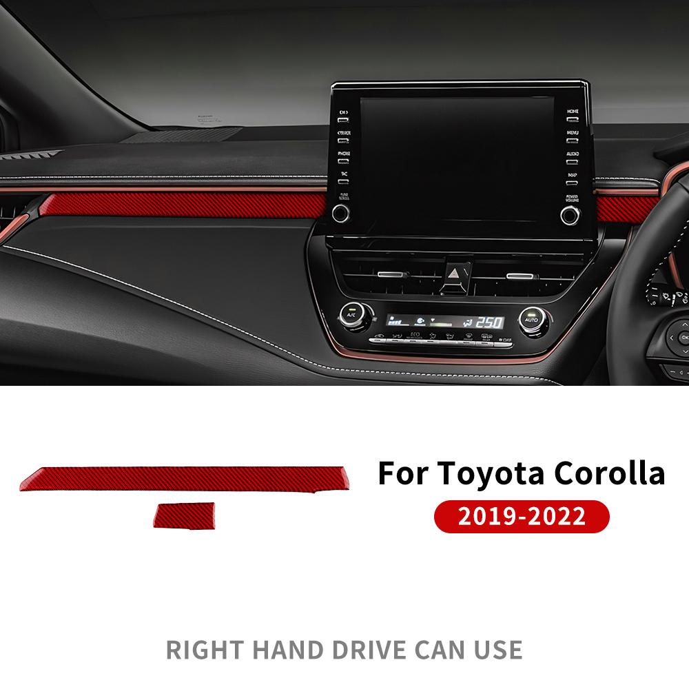 Настоящая мягкая карбоновая наклейка для Toyota Corolla 2019 2020 2021 2022 2023 2024 Панель полосы для второго пилота RHD LHD Аксессуары для интерьера.