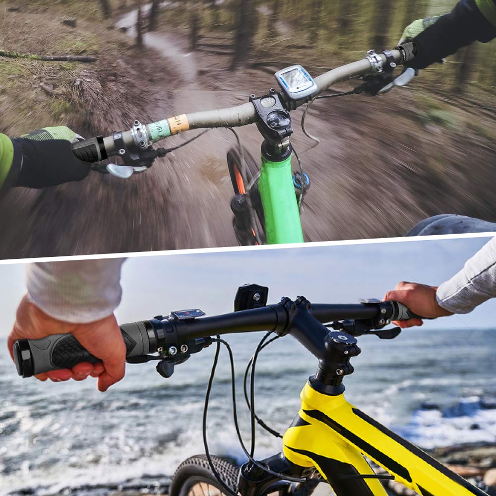 GeeRic Bicycle Rubber Ergo Easy Shock 22mm Inner Set of 1 and Grips, Non-Slip Grips, Durable, Installation, Absorption, Diameter, (Left Right)