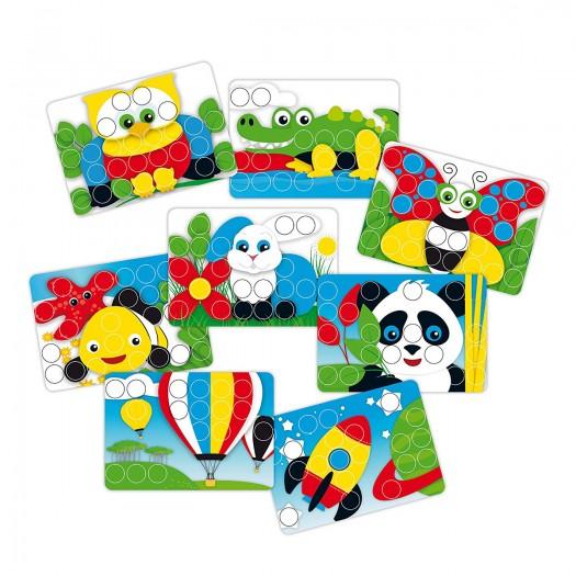 Quercetti Set - For Mosaic Lessons (33 Mm Chips (48 Pieces) + Board-Case)