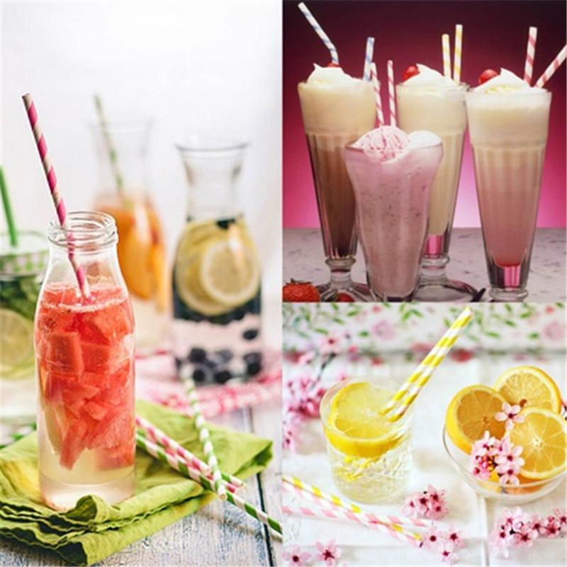 25 шт./компл., бумажные соломинки для украшения вечеринки, разноцветные трубочки для питья на день рождения, свадьбу